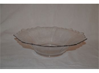 (#12B) Vintage Scalloped Edge Glass Bowl 12'D
