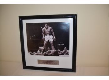 (#74) Black Framed Limited Edition Signed And Numbered Photograph Ali Knocks Out Liston May 25, 1965