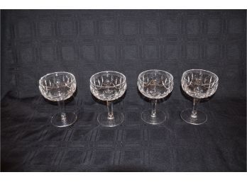 (#54) Waterford Crystal 4 'Kildare' Pattern Champagne / Coupe Glasses