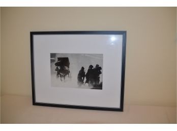 (#77) Black Framed Photograph 'Winter Fury' NYT Reprint 21x17