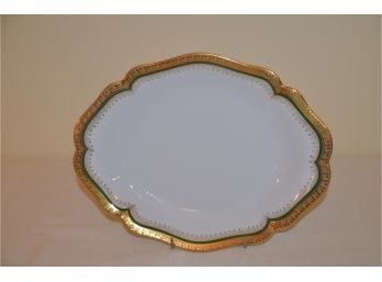 (#19) Limoges Oval Gold Border Serving Platter 11'x 9'