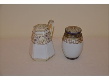 (#32) Nippon Hand-painted Gold Detail Sugar Shakers Lot Of 2