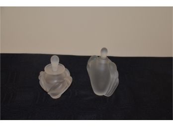 (#120) Glass Perfume Bottles 5' And 4.5'