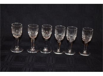 (#53) Waterford Crystal 6 'kildare' Pattern Cordial Liqueur Glasses