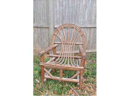 Antique Rustic Grape Vine Willow Twig Wood ArmChair - Outdoor Covered Porch