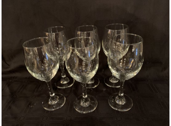 (#65) Wine Glasses 6 Stem Thicker 8.5'H