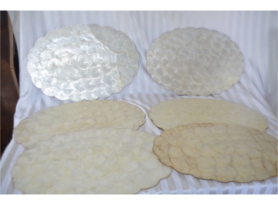 (#151) Genuine Shell-Craft Mother Of Pearl Shell Placemats 19x13 Made In Philippines (6 Of Them)