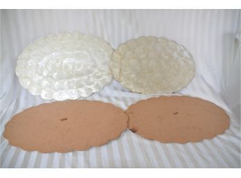 (#150B) Genuine Shell-craft Mother Of Pearl Shell Placemats 19x13 Made In Philippines (4 Of Them)