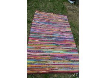 (#141) Cotton Braided Rag Handloom Multicolored Area Runner Rug 66x39