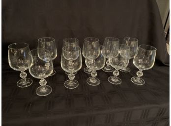 (#66) Vintage Crystal Wine 11 Glasses 40 Years Old
