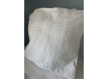 2 White Quilted Shams Ikea 102x110 Zipped Back - Not Pillow