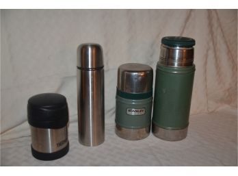 (#72) Vintage USA Stanley Aladdin Green Vacuum Bottle Thermos 24oz. And 17oz.,  Extra Thermos