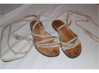 Capri Positano Italian Leather Sole & Suede Lace Up Strappy Sandal - Size 37