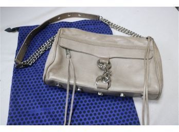 Rebecca Minkoff Crossbody Handbag In Naked Leather Adjustable Signature Chain & Silver Metal