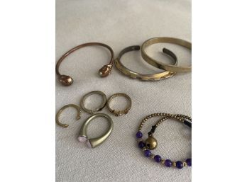 8 Assorted Costume Bracelets And Rings
