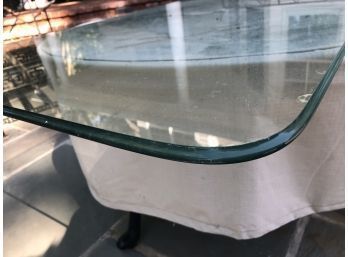 Glass Dining Table Top Beveled Round Edge 30 X 53