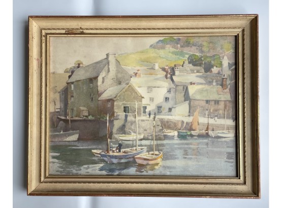 Antique Framed Water Color Painting By Listed Artist Frank Neville Signed