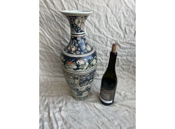 Large Chinese Bisque Ware Vase Floor Vase