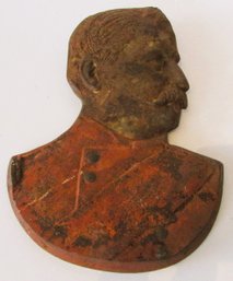 A Cast Iron Bust Of A General, Late 19th/early 20th Century