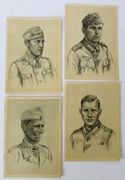 Group Of Four Postcards For RitterKreuzTrager - Knight's Cross Winners WW2 Germany