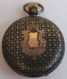 An American Waltham Watch Company Pocket Watch In A Star Decorated Silver Case.