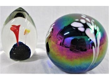 2 Crystal Paperweights