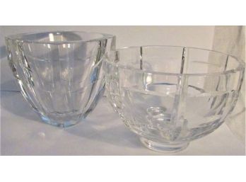3 Piece Glass Lot Including Steuben And Orrefors