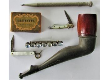 Group Of 6 Items Including A Briar 'Maro' Pipe