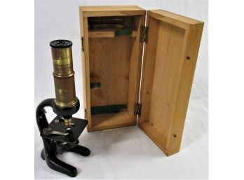 Boxed German Microscope