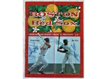 Boston Red Sox 1984 Spring Training Program, Signed By 4 Players