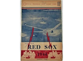 1944 Red Sox Vs. Phillies Baseball Program And Scorecard