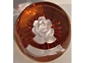 Vintage French Bayel Crystal 'Summer' Sulphide Paperweight.