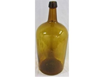 Large Amber 2 Piece Molded Bottle With Applied Neck