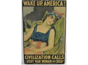 'Wake Up America' WW1 Recruiting Poster