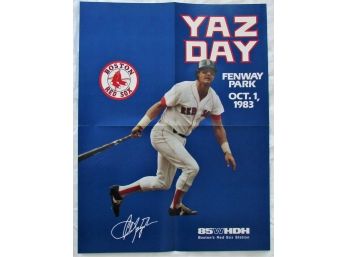2 Carl Yastrzemski Items: 1983 'Yaz Day' Poster And A 'Thanks Yaz' Print