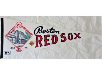 1987 Fenway Park Commemorative Pennant And Pin