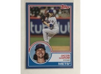 2018 Topps Jacob DeGrom 1983 Topps Design Blue #83-5 Baseball Trading Card