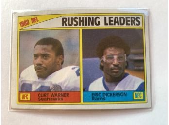 1984 Topps Curt Warner & Eric Dickerson Rushing Leaders #204 Football Trading Card