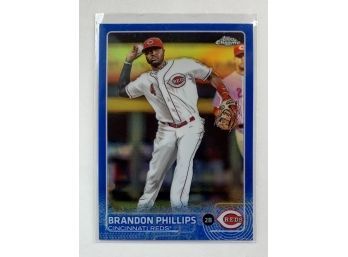 2015 Topps Chrome Brandon Phillips Blue Refractor #6  Numbered 087/150 Baseball Trading Card
