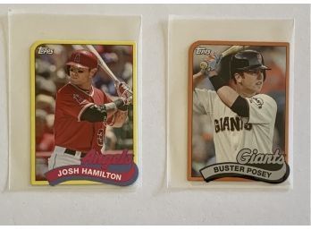 2014 Topps '89 Topps Die Cut Minis-Josh Hamilton #TM-29 & Buster Posey #TM-42  Baseball Trading Cards