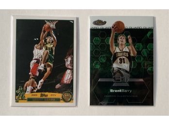 Brent Barry Supersonics 2002-03 Topps Finest #70 & 2003-04 Topps Collection #160