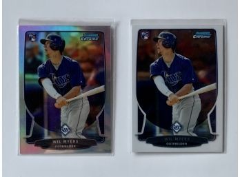 Will Myers Tampa Bay Rays 2013 Bowman Chrome Rookie Card #2 Base & Refractor Baseball Trading Cards