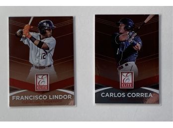 2015 Panini Donruss Elite Francisco Lindor Cleveland Indians #32 & Carlos Correa Houston Astros #34