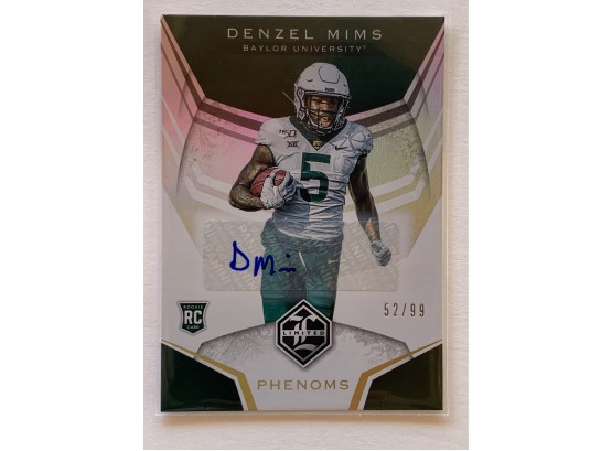 2020 Panini Chronicles Draft Picks Denzel Mims Limited Phenoms Signatures #11 Numbered 52/99