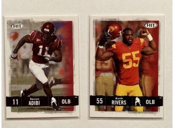 2008 SAGE Hit OLB College Football Trading Cards-Outside Linebackers Xavier Adibi #11 & Keith Rivers #40