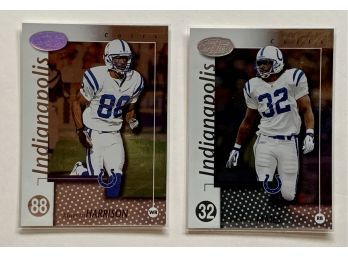 2002 Leaf Certified Indianapolis Colts Edgerrin James #35 & Marvin Harris #36 Football Trading Cards