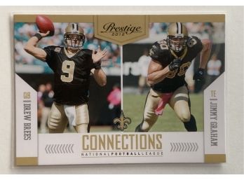 2012 Playoff Prestige Connections #4--Drew Brees & Jimmy Graham Football Trading Card