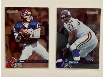 1996 Pro Line II Memorabilia Quarterbacks--Jim Kelly Buffalo Bills #12 & Warren Moon Minnesota Vikings #18