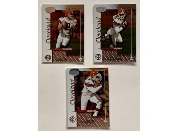 2002 Leaf Certified Cleveland Browns Tim Couch #18 & Kevin Johnson #19 & James Jackson Football Trading Cards