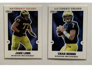 2008 SAGE Hit Saturday Colors Michigan Wolverines Chad Henne #S-3 & Jake Long #S-15